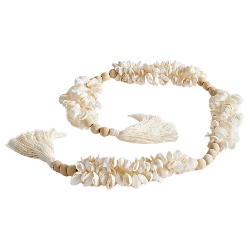 shell garland with beads - pottery barn