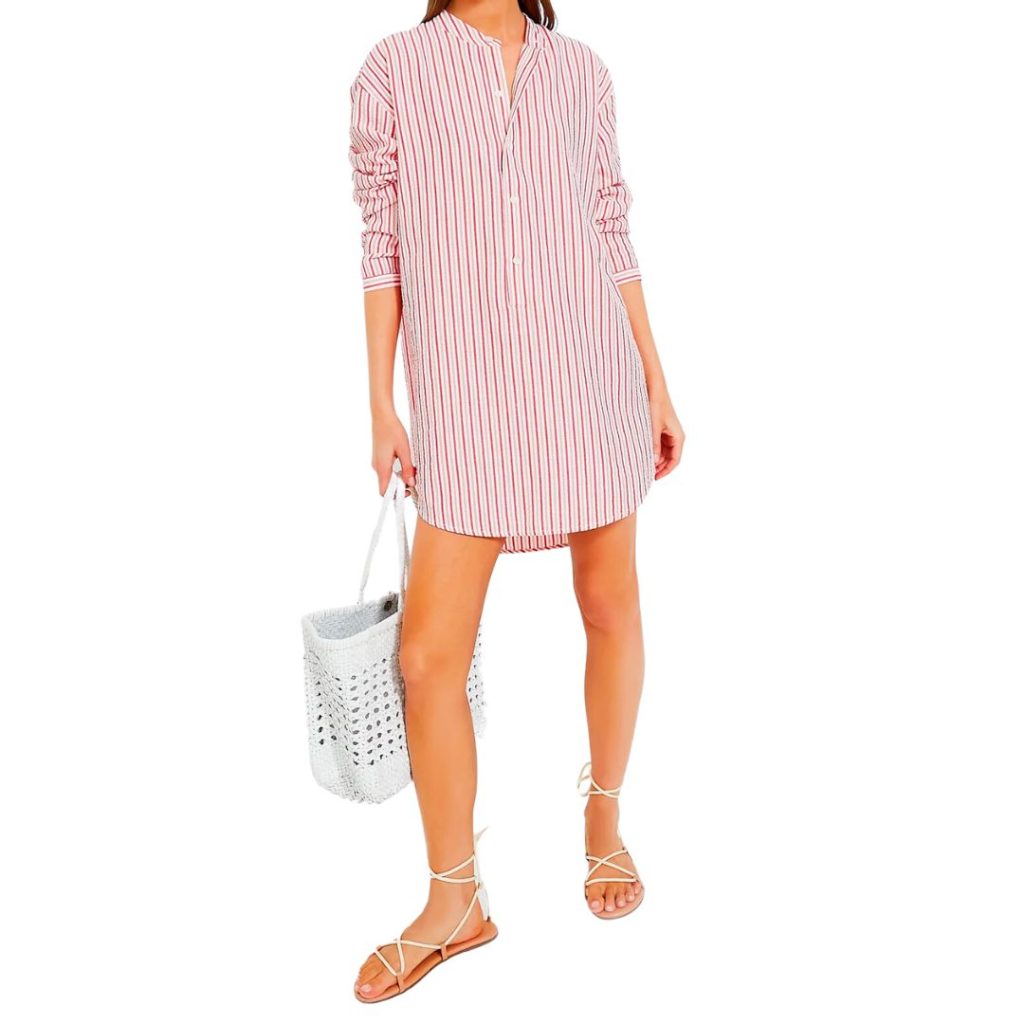 red and white shirt dress - tuckernuck