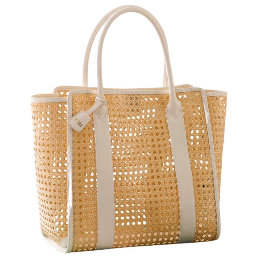 waterproof tan and cream summer tote bag - mark and graham 