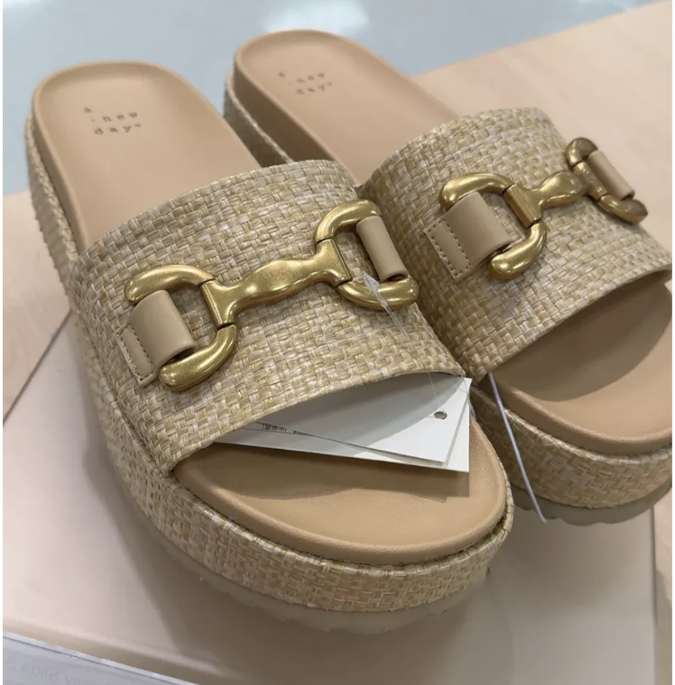 gold detailed platform sandals - target