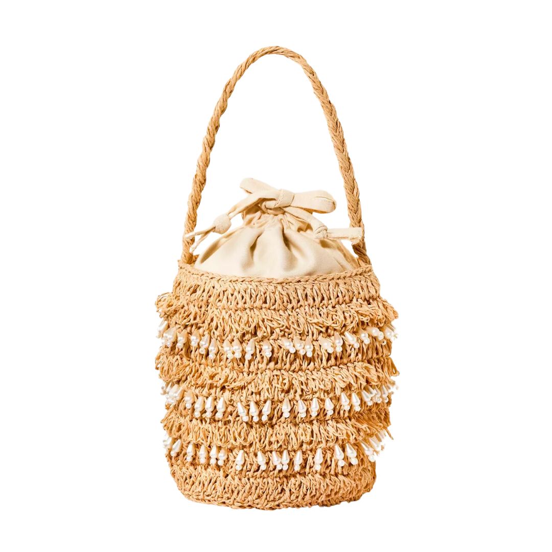 Mini straw embellished handbag - target