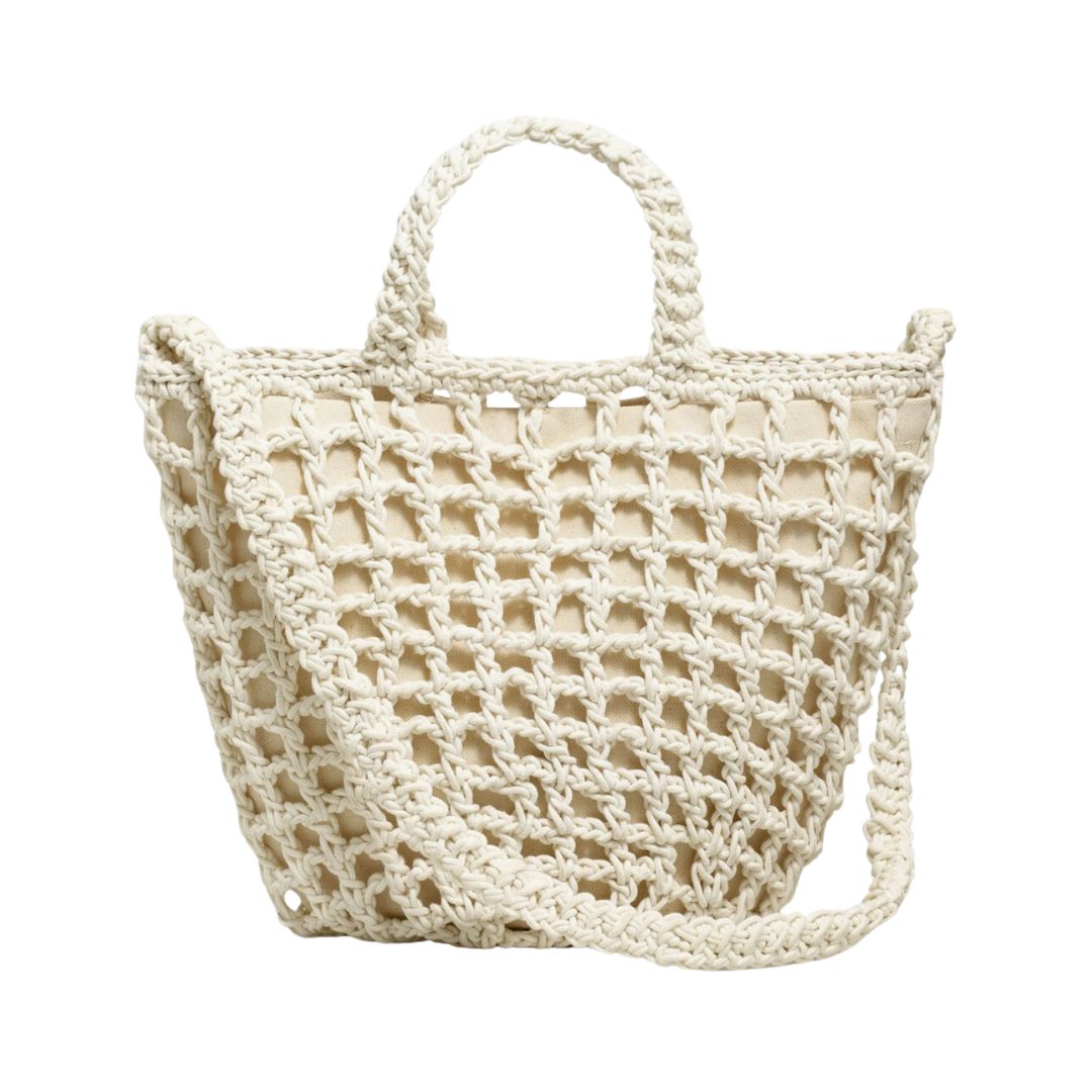 crocheted shoulder bag white - madewell