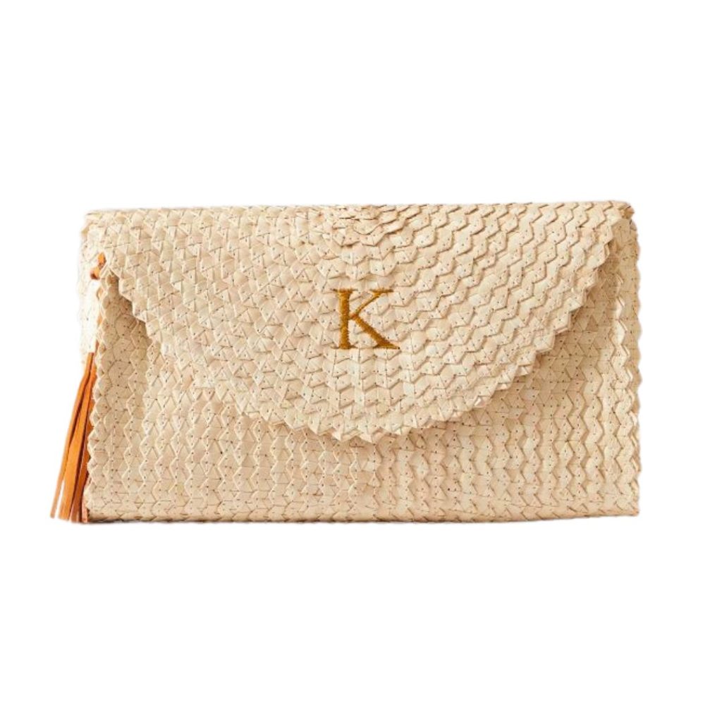 customizable raffia clutch - mark and graham