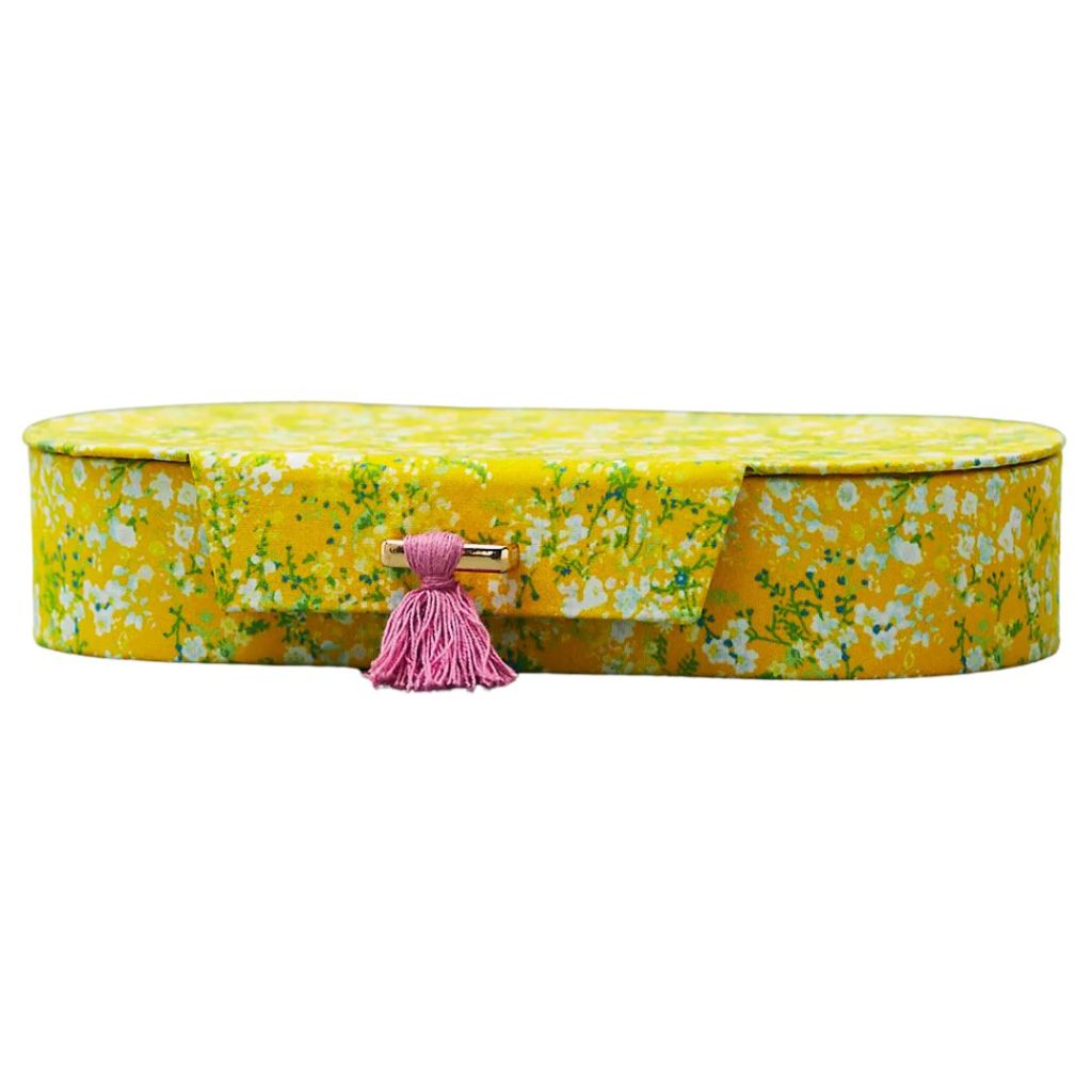 yellow floral large jewelry box - anthropologie 