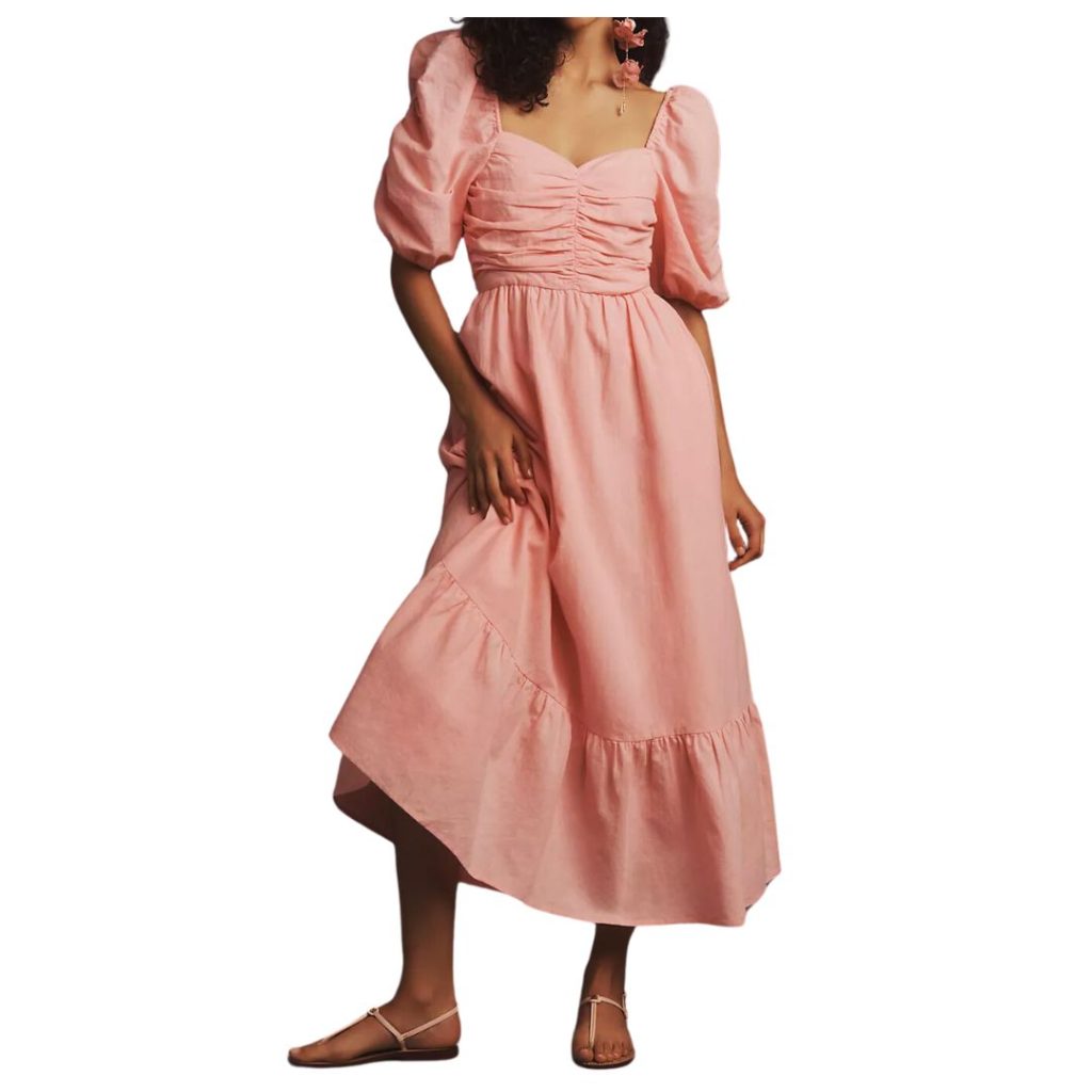 blush open back dress - anthropologie