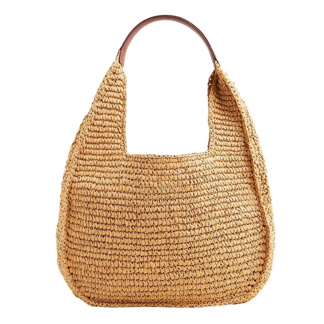 hand-woven beige shoulder bag - j. crew