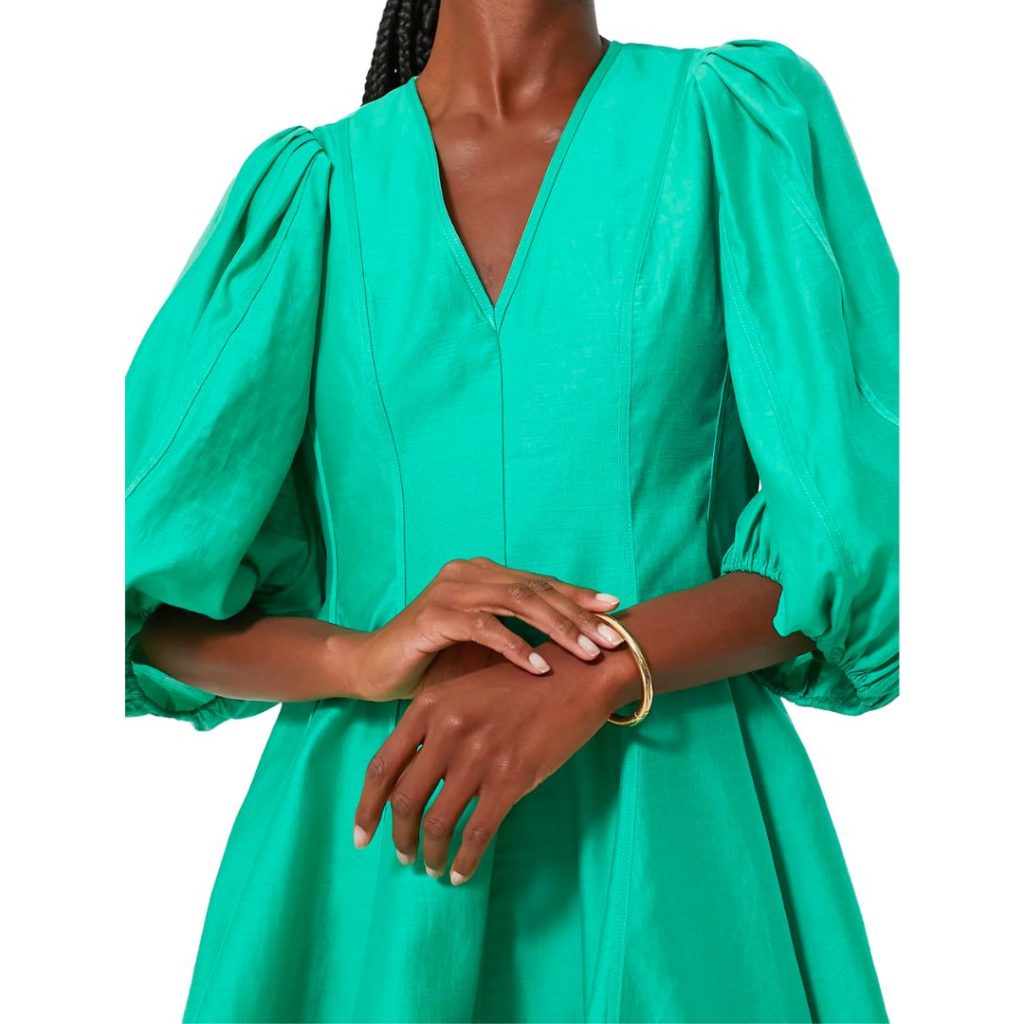bright teal puff sleeve dress - tuckernuck