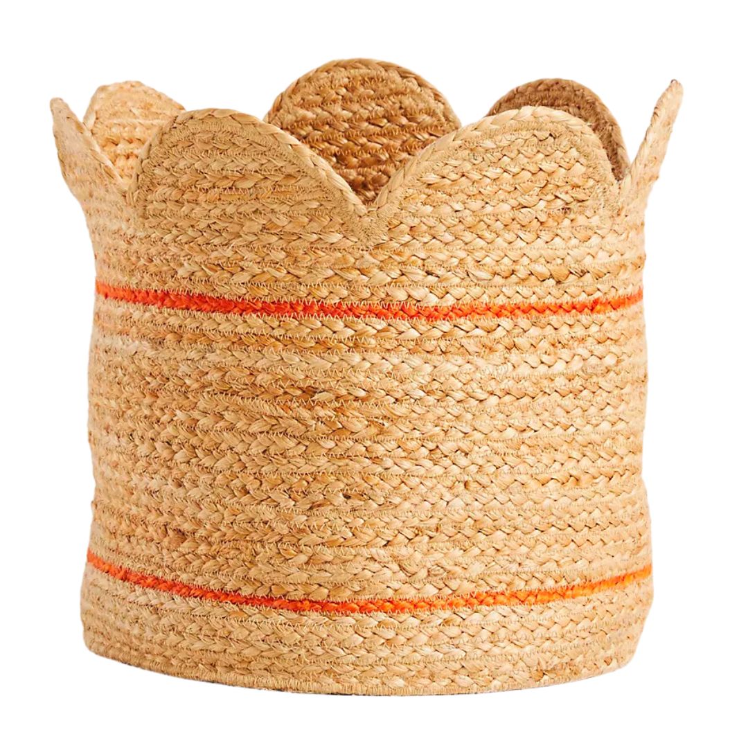 scalloped woven basket - anthropologie