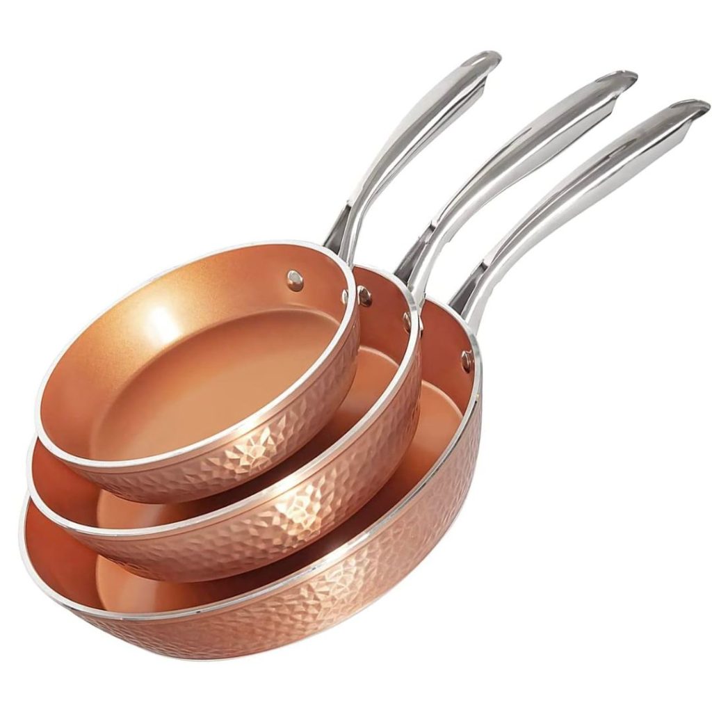 copper pans set of three - amazon